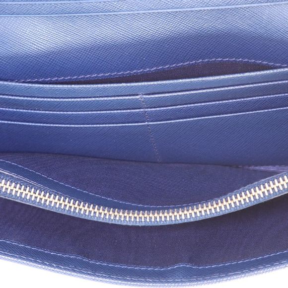 Prada Continental Wallet Saffiano Leather Long Blue - Picture 5 of 8